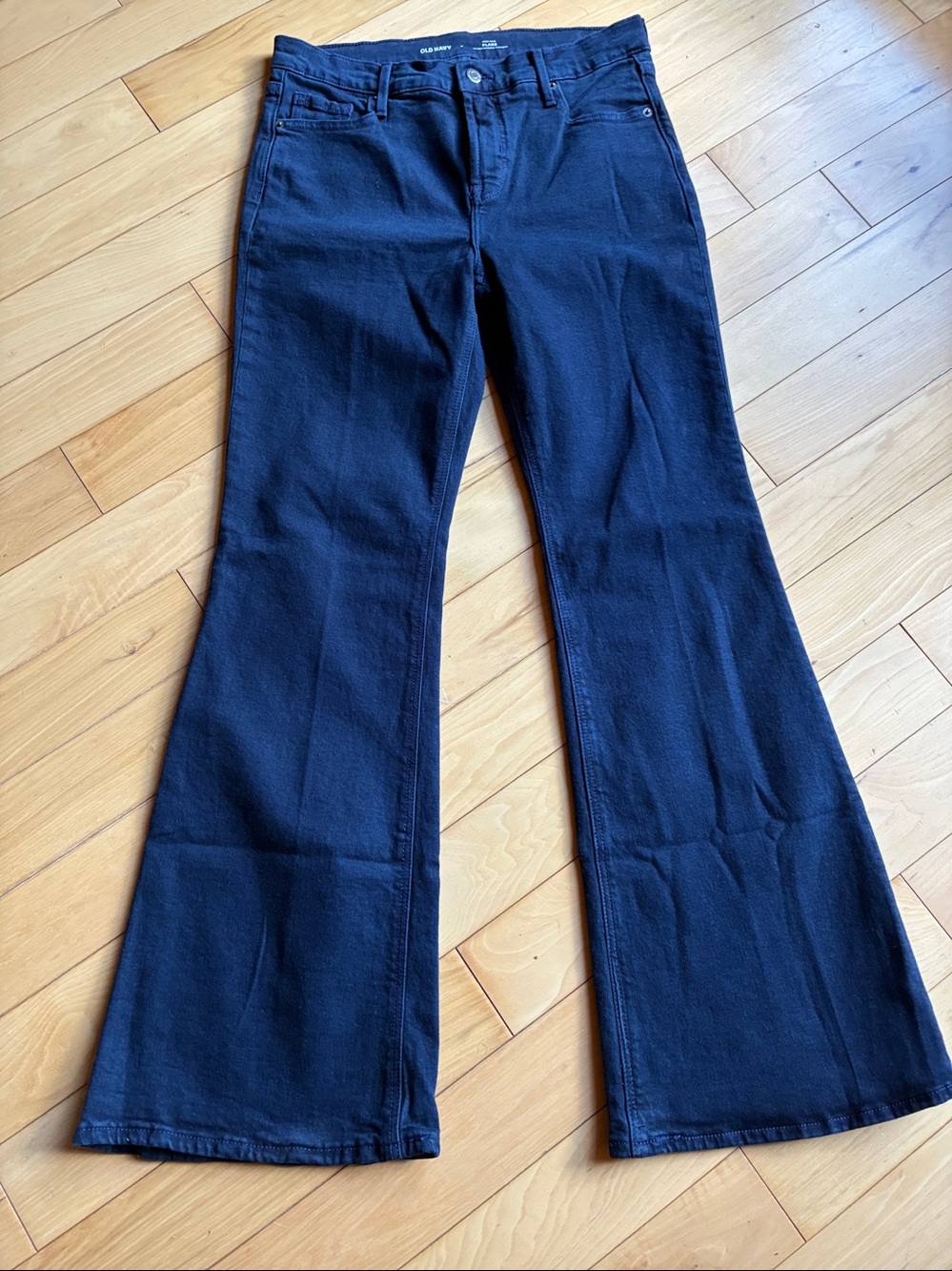 Old navy high rise wide leg dark wash stretch jeans s